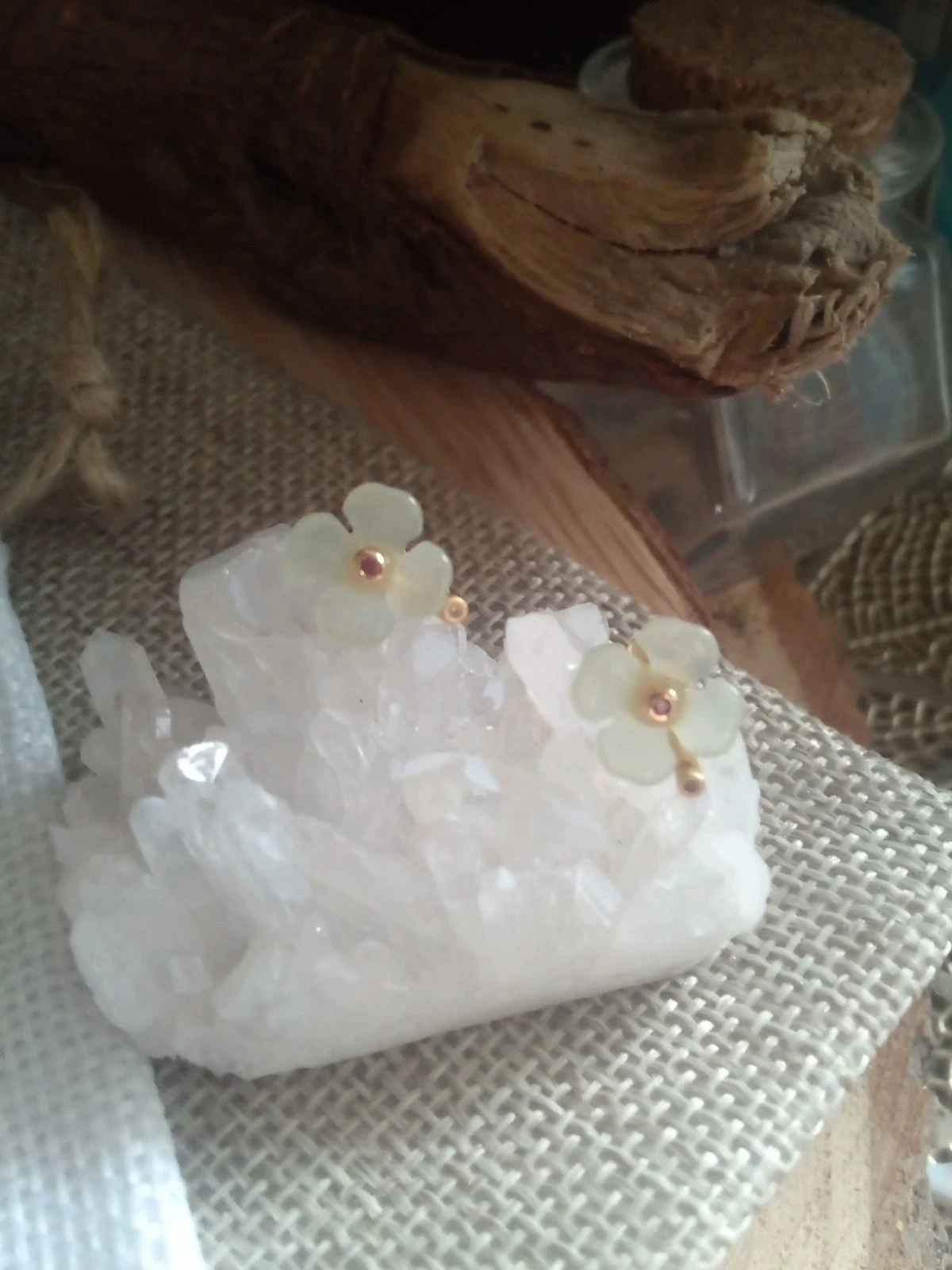 Oorbellen kleine groene bloemetjes – photo 2